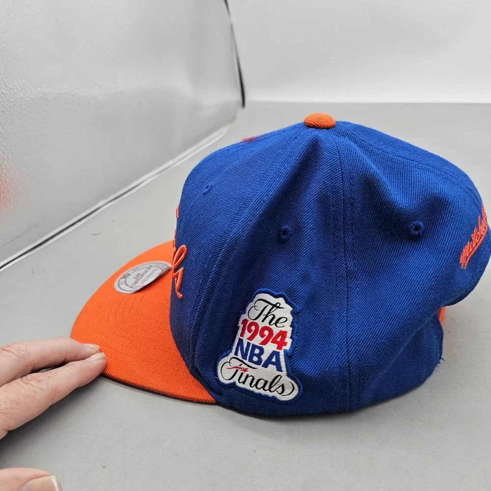 Mitchell & Ness 1994 NBA Finals Rockets vs Knicks Snapback Hat Blue Orange VC34Z